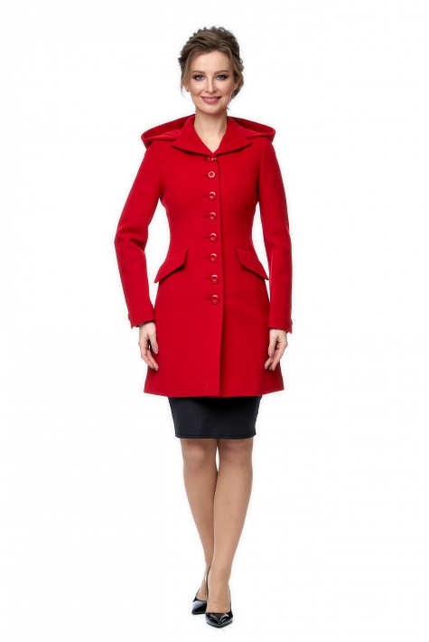 Женское пальто из текстиля с капюшоном 8002536