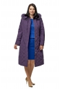 Женское пальто из текстиля с капюшоном, отделка песец 8010022