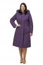 Женское пальто из текстиля с капюшоном, отделка песец 8010022-2