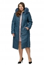 Женское пальто из текстиля с капюшоном, отделка песец 8010620-2
