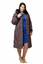 Женское пальто из текстиля с капюшоном, отделка кролик 8010635