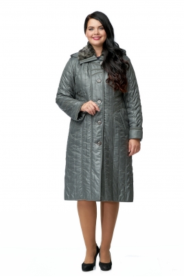 Весеннее женское пальто из текстиля с капюшоном, отделка искусственный мех