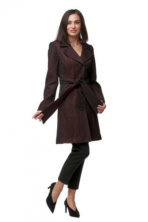 Женское пальто из текстиля с воротником 8012102