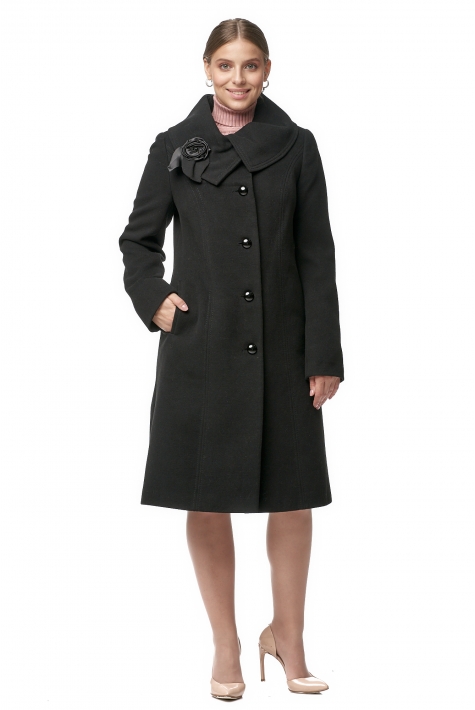 Женское пальто из текстиля с воротником 8012325
