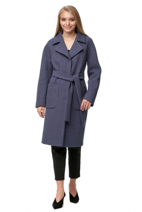 Женское пальто из текстиля с воротником 8012334