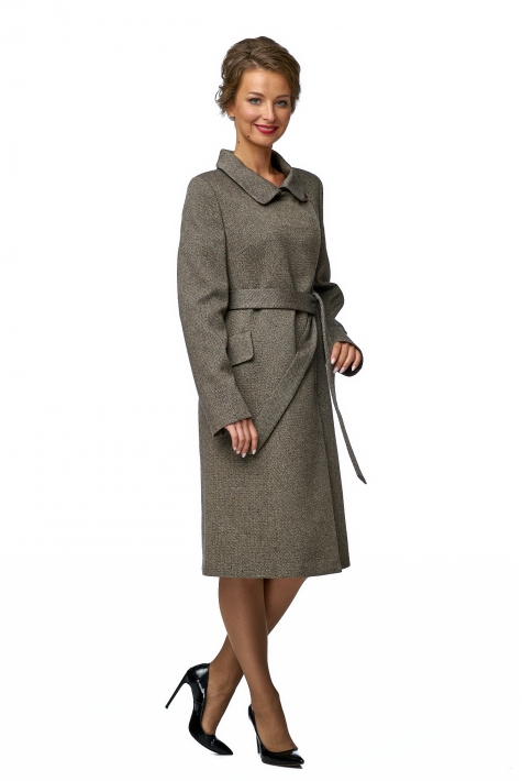 Женское пальто из текстиля с воротником 8013688
