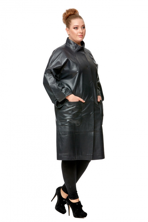 Женское кожаное пальто из натуральной кожи с воротником 8014107