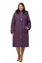 Женское пальто из текстиля с капюшоном, отделка песец 8015979