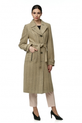 Весеннее женское пальто из текстиля с воротником