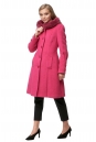 Женское пальто из текстиля с капюшоном, отделка песец 8017966-2