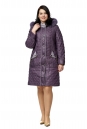 Женское пальто из текстиля с капюшоном, отделка песец 8020450-2