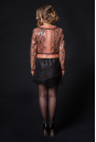 Женская кожаная куртка из натуральной кожи питона с воротником 8020524-5