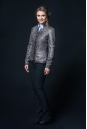 Женская кожаная куртка из натуральной кожи питона с воротником 8020543-2