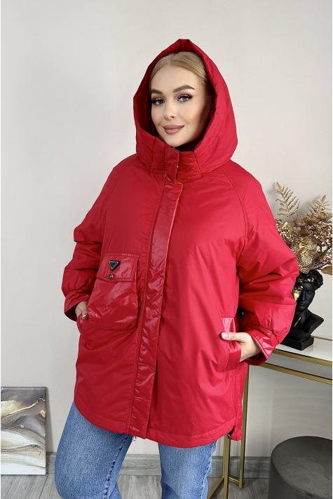 Женское пальто из текстиля с капюшоном 8024100